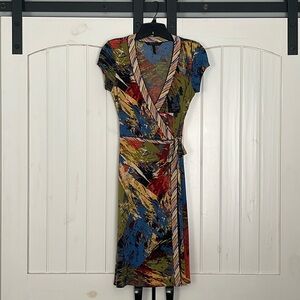 Abstract BCBG wrap dress